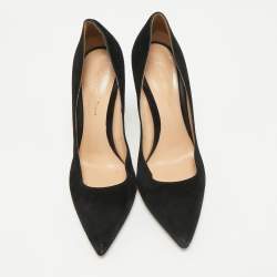 Pre Owned Gianvito Rossi Black Suede Gianvito 105 Pumps Size 37