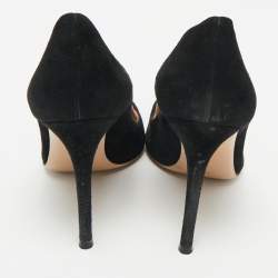 Pre Owned Gianvito Rossi Black Suede Gianvito 105 Pumps Size 37