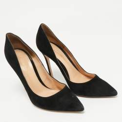 Pre Owned Gianvito Rossi Black Suede Gianvito 105 Pumps Size 37