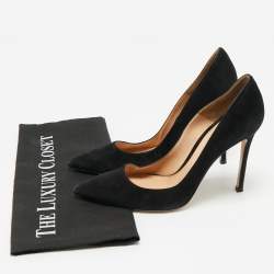 Pre Owned Gianvito Rossi Black Suede Gianvito 105 Pumps Size 37