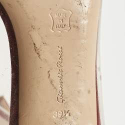 Pre Owned Gianvito Rossi Red/Transparent Suede and PVC Plexi Pumps Size 39.5