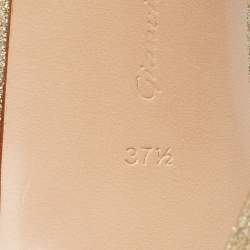 Pre Owned Gianvito Rossi Metallic Gold PVC Metropolis Slingback Sandals Size 37.5