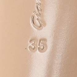 Pre Owned Gianvito Rossi Nude/Black Patent Leather And PVC Plexi Pointed Toe Pumps Size 35