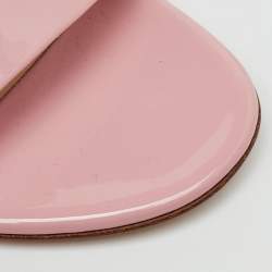 Pre Owned Gianvito Rossi Pink Patent Leather Manhattan Slingback Sandals Size 34