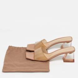 Pre Owned Gianvito Rossi Beige PVC  Cosmic Mules Size 38