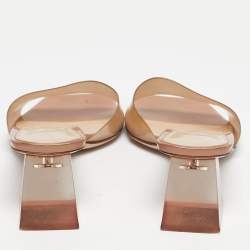 Pre Owned Gianvito Rossi Beige PVC  Cosmic Mules Size 38