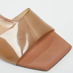 Pre Owned Gianvito Rossi Beige PVC  Cosmic Mules Size 38