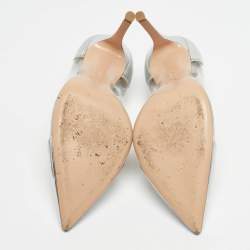 Pre Owned Gianvito Rossi Transparent/Silver Leather and PVC Plexi Pumps Size 38