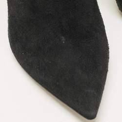 Pre Owned Gianvito Rossi Tricolor Suede Colorblock Zip Ankle Length Boots Size 38