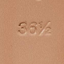 Pre Owned Gianvito Rossi Beige Patent Leather and PVC Plexi Pointed Toe Pumps Size 36.5