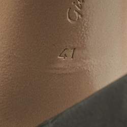 Pre Owned Gianvito Rossi Black  Leather Block Heel Ankle Wrap Sandals Size 41