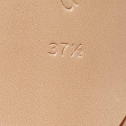 Pre Owned Gianvito Rossi Silver Leather Bow Ankle Wrap Sandals Size 37.5