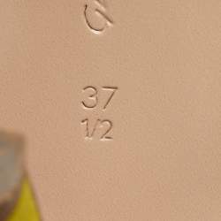 Pre Owned Gianvito Rossi Yellow/Transperent PVC and Suede Stella Ankle Strap Sandals Size 37.5