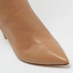 Pre Owned Gianvito Rossi Beige Leather Over The Knee Boots Size 39