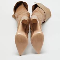 Pre Owned Gianvito Rossi Beige Leather Over The Knee Boots Size 39