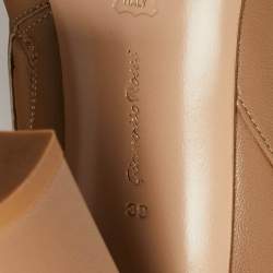 Pre Owned Gianvito Rossi Beige Leather Over The Knee Boots Size 39