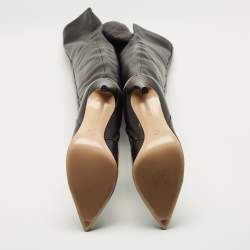 Pre Owned Gianvito Rossi Black Leather Hansen Over The Knee Boots Size 38.5