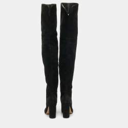 Pre Owned Gianvito Rossi Black Suede Knee Length Boots Size 39