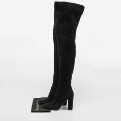 Pre Owned Gianvito Rossi Black Suede Knee Length Boots Size 39