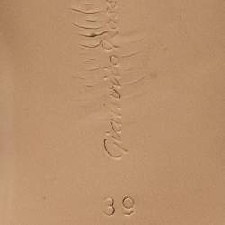 مملوكة مسبقًا صندل غلادياتور جيانفيتو روسي سويدي أسود كعب مربع سميك مقاس 39