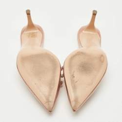 Pre Owned Gianvito Rossi Transparent PVC Plexi Crystal Embellished Pointed-Toe Mule Sandals Size 38