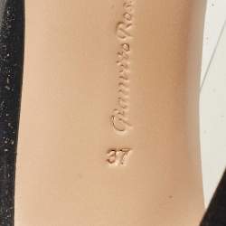 Pre Owned Gianvito Rossi Black PVC and Suede Plexi Pumps Size 37