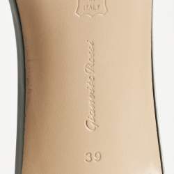 Pre Owned Gianvito Rossi Black Patent Leather and PVC Elle Slide Sandals Size 39