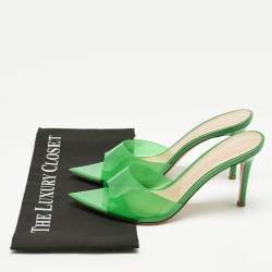 Pre Owned Gianvito Rossi Green PVC Elle Slide Sandals Size 39.5