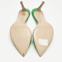 Pre Owned Gianvito Rossi Green PVC Elle Slide Sandals Size 39.5