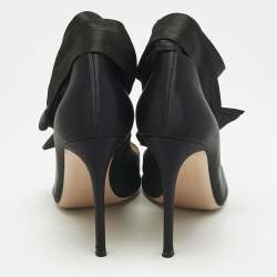 Pre Owned Gianvito Rossi Black Satin Gala Ankle Wrap Pumps Size 41