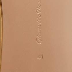 Pre Owned Gianvito Rossi Gold Foil Leather Ribbon Stiletto Ankle Strap Sandals Size 41