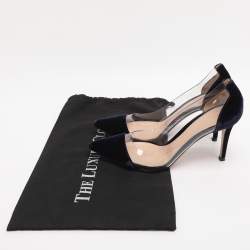 Pre Owned Gianvito Rossi Midnight Blue PVC and Velvet Plexi Pumps Size 39