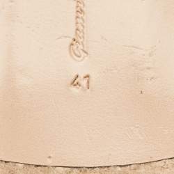 Pre Owned Gianvito Rossi Black Suede Ruffle Detail Ankle Wrap Flat Sandals Size 41