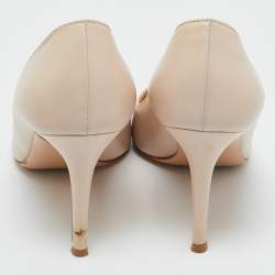 Pre Owned Gianvito Rossi Cream Leather Gianvito 105 Pumps Size 38