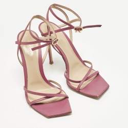 Pre Owned Gianvito Rossi Pink Leather Georgina Sandals Size 38.5