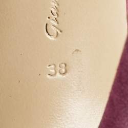 Pre Owned Gianvito Rossi Pink Suede and PVC Plexi Pumps Size 38