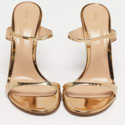 Pre Owned صندل جيانفيتو روسي أورا ذهبي جلد لامع مقاس 39