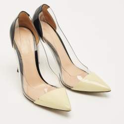 Pre Owned Gianvito Rossi Multicolor Patent Leather and  PVC Plexi Pointed Toe Pumps Size 39