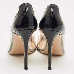 Pre Owned Gianvito Rossi Multicolor Patent Leather and  PVC Plexi Pointed Toe Pumps Size 39