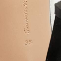 Pre Owned Gianvito Rossi Black/Transparent Suede and PVC Plexi Pointed Toe Pumps Size 36