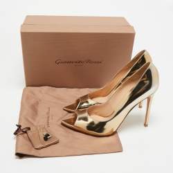 مملوكة مسبقًا Gianvito Rossi Gold Leather Musa Pumps Size 41