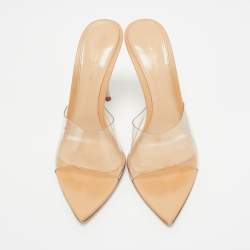 Pre Owned Gianvito Rossi Transparent PVC Elle Slide Sandals Size 39
