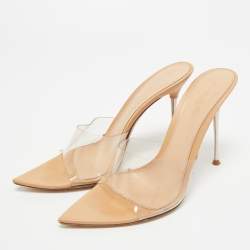 Pre Owned Gianvito Rossi Transparent PVC Elle Slide Sandals Size 39