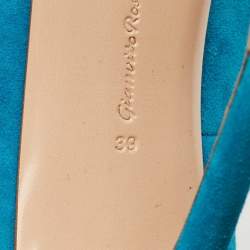 Pre Owned Gianvito Rossi Blue Suede Portofino Pumps Size 39