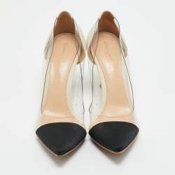 Pre Owned Gianvito Rossi Tricolor Fabric and Leather Plexi Pumps Size 39