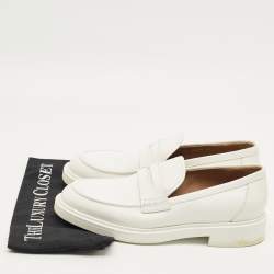 مملوكة مسبقًا Gianvito Rossi White Leather Slip On Loafers  Size 41