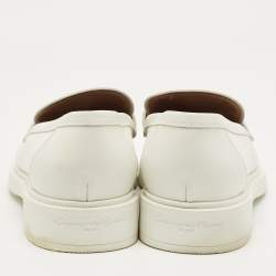 مملوكة مسبقًا Gianvito Rossi White Leather Slip On Loafers  Size 41
