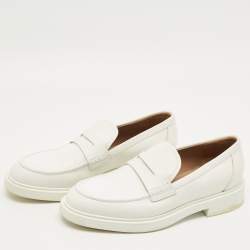 مملوكة مسبقًا Gianvito Rossi White Leather Slip On Loafers  Size 41
