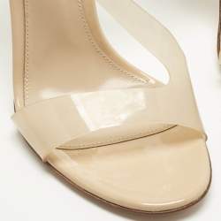 Pre Owned Gianvito Rossi Beige PVC Metropolis Sandals Size 38
