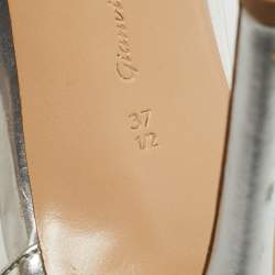 Pre Owned Gianvito Rossi Silver/Transparent  Leather and PVC Plexi Pumps Size 37.5